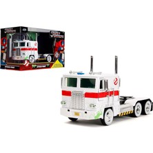 Valor Jada Toys Transformers Ghostbusters Optimus Prime Kamyon, 1:24 Ölçek, Beyaz/kırmızı, Die-Cast Metal