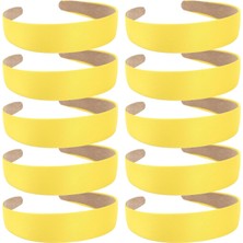 Valor Wecoe 10 Paket Saten Saç Bantları 1.3 Inç Geniş Sarı Kafa Bandı Kadın Kızlar Kaymaz Moda Saç Bantla