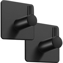 Valor 2 Adet Paslanmaz Çelik Mat Siyah Banyo Askısı/bornoz Askısı/havlu Askısı/havluluk/paslanmaz Hooks