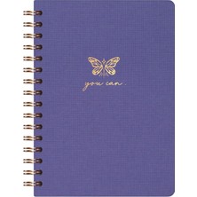 Valor Paperora A5 Spiralli Sert Kapak Keten Noktalı Tarihsiz Not Defteri Lila