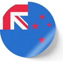 İberk 24 Adet - 7 cm Sticker Etiket - Vektörel Ülke Bayraklı New Zealand Yeni Zelanda Bayrağı