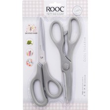 Valor Rooc Premium Serisi Ergonomik Saplı Çelik Gıdaya Temasa Uygun 2'li Mutfak Makası, Gri