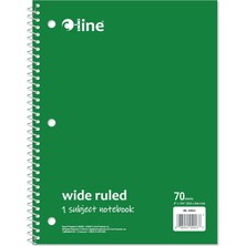 Valor C-Line 1 Konu Defteri, 20 x 20-1/2 Inç, Geniş Çizgili, Yeşil, 70 Yaprak