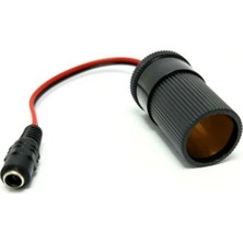 Valor Dc 5.5x2.5mm Dişi - Oto Çakmak Soketi Çevirici Adaptör Kablosu, 10 Cm,