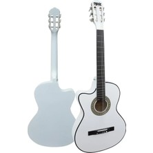 Valor Midex CG-396WH Sap Ayarlı 4/4 Yetişkin Boy Solak Klasik Gitar Seti, Beyaz