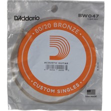 Valor Daddario BW047 Akustik Tek Tel, 80/20 Bronze Wound, 047, (Mi) Pak