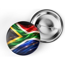 İberk 5 Adet - Iğneli Çanta Rozeti - Güney Afrika – South Africa Bayrağı - Abstract Ülke Bayraklı