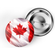 İberk 5 Adet - Iğneli Çanta Rozeti - Kanada – Canada Bayrağı - Abstract Ülke Bayraklı