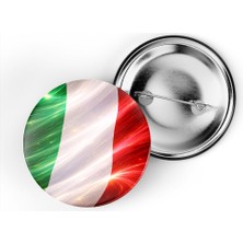 İberk 5 Adet - Iğneli Çanta Rozeti - Italya – Italy Bayrağı - Abstract Ülke Bayraklı