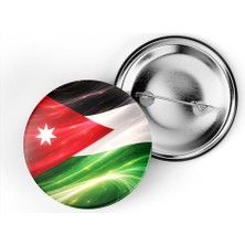 İberk 5 Adet - Iğneli Çanta Rozeti - Ürdün – Jordan Bayrağı - Abstract Ülke Bayraklı