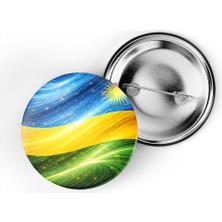 İberk 5 Adet - Iğneli Çanta Rozeti - Ruanda – Rwanda Bayrağı - Abstract Ülke Bayraklı