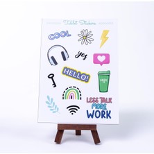 Valor Bimotif Renkli Şekilli Tablet Sticker Seti, Work, A5 2 Sayfa