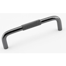 Valor Tırtıklı Füme Metal Kulp 128 mm 12.8 cm Mobilya Çekmece Dolap Dolabı Modern Kapak Kulpları