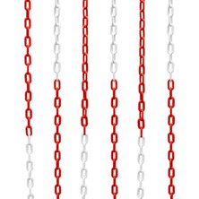 Valor Lorex LR-6PC1031 6mm 25 Metre Plastik Trafik Zinciri, Kırmızı Beyaz