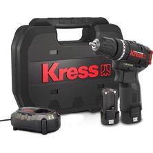 Valor Kress KUC12 12VOLT/2.0AH Li-Ion Çift Akülü Kömürsüz Profesyonel Şarjlı Darbeli Matkap