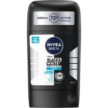 Valor Nivea Men Erkek Stick Deodorant Black&white Invisible Fresh 72 Saat Anti-Perspirant Koruma, 50 ml
