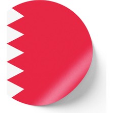 İberk 24 Adet - 7 cm Sticker Etiket - Vektörel Ülke Bayraklı Bahrain Bahreyn Bayrağı