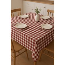 Parelda Home Pembe Ekose Masa Örtüsü 170*170 cm