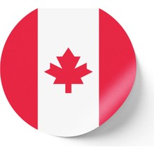İberk 24 Adet - 7 cm Sticker Etiket - Vektörel Ülke Bayraklı Canada Kanada Bayrağı