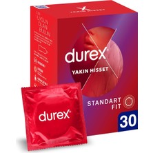 Valor Durex Yakın Hisset Ince Prezervatif 30'lu, Standart Fit