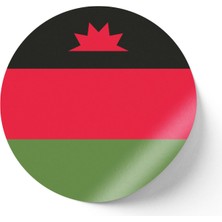 İberk 30 Adet - 5.5 cm Sticker Etiket - Vektörel Ülke Bayraklı Malawi Malavi Bayrağı