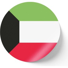 İberk 30 Adet - 5.5 cm Sticker Etiket - Vektörel Ülke Bayraklı Kuwait Kuveyt Bayrağı