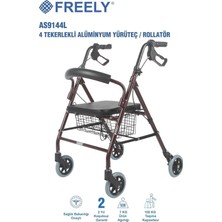Valor Freely AS9144L 4 Tekerlekli Alüminyum Yürüteç, Rollatör, Sepetli, Katlanabilir