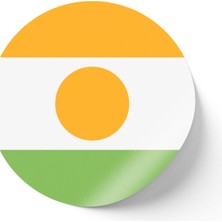 İberk 24 Adet - 7 cm Sticker Etiket - Vektörel Ülke Bayraklı Niger Nijer Bayrağı