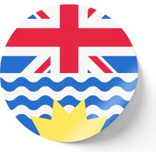 İberk 24 Adet - 7 cm Sticker Etiket - Vektörel Ülke Bayraklı British Columbia Britanya Kolumbiyası Bayrağı