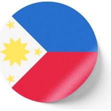 İberk 30 Adet - 5.5 cm Sticker Etiket - Vektörel Ülke Bayraklı Philippines Filipinler Bayrağı