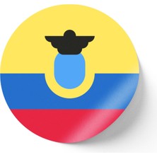 İberk 30 Adet - 5.5 cm Sticker Etiket - Vektörel Ülke Bayraklı Ecuador Ekvador Bayrağı