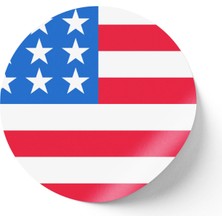 İberk 30 Adet - 5.5 cm Sticker Etiket - Vektörel Ülke Bayraklı United States Amerika Birleşik Devletleri Bayrağı