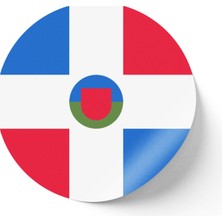 İberk 30 Adet - 5.5 cm Sticker Etiket - Vektörel Ülke Bayraklı Dominican Republic Dominik Cumhuriyeti Bayrağı