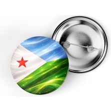 İberk 5 Adet - Iğneli Çanta Rozeti - Cibuti – Djibouti Bayrağı - Abstract Ülke Bayraklı