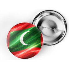 İberk 5 Adet - Iğneli Çanta Rozeti - Maldivler – Maldives Bayrağı - Abstract Ülke Bayraklı