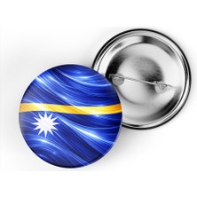 İberk 5 Adet - Iğneli Çanta Rozeti - Nauru – Nauru Bayrağı - Abstract Ülke Bayraklı