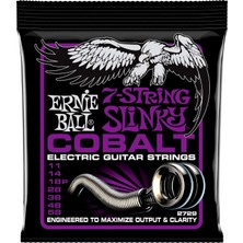 Valor Ernie Ball Power Slinky Kobalt 7 Telli Elektro Gitar Telleri, Ölçü 11-58