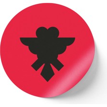 İberk 24 Adet - 7 cm Sticker Etiket - Vektörel Ülke Bayraklı Albania Arnavutluk Arnavut Bayrağı