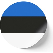 İberk 30 Adet - 5.5 cm Sticker Etiket - Vektörel Ülke Bayraklı Estonia Estonya Bayrağı