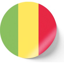 İberk 30 Adet - 5.5 cm Sticker Etiket - Vektörel Ülke Bayraklı Mali Bayrağı
