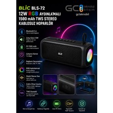 Blic Bls-72 12W Rgb Aydınlatmalı 1500 Mah Tws Stereo Kablosuz Hoparlör