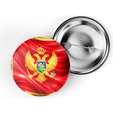 İberk 5 Adet - Iğneli Çanta Rozeti - Karadağ – Montenegro Bayrağı - Abstract Ülke Bayraklı