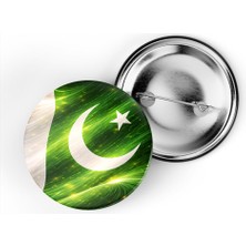 İberk 5 Adet - Iğneli Çanta Rozeti - Pakistan – Pakistan Bayrağı - Abstract Ülke Bayraklı