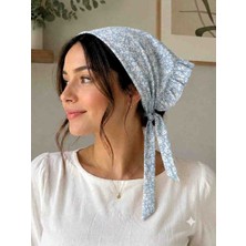 Mufin Collection Pamuklu Poplin Çiçek Desenli Fırfır Detaylı Üçgen Form Kadın Bandana – Günlük Kullanım Saç Bandanası
