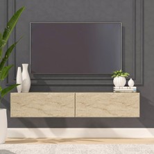 Joy Mob Tv Ünitesi Tv Sehpası Tv Alt Sehpası Traverten Mdf 140 cm