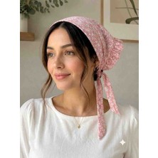 Mufin Collection Pamuklu Poplin Çiçek Desenli Fırfır Detaylı Üçgen Form Kadın Bandana – Günlük Kullanım Saç Bandanası