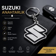 Filamel 2'li Set Suzuki Uyumlu Oto ve Motosiklet Anahtarlığı - Çift Renkli Kabartmalı Logolu Aksesuar