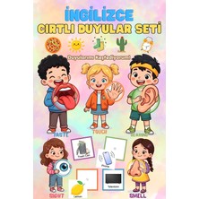 Mini Lingo Ingilizce Cırt Cırtlı 5 Adet Eğitici Duyular Seti - Okul Öncesi Ingilizce Duyularımı Keşfediyorum Seti ( Laminasyonlu)