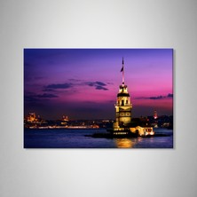 Ahsenico Kanvas Tablo Istanbul – Kız Kulesi'nin Mor Akşamı