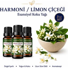 Harmoni Limon Çiçeği Esansiyel Uçucu Koku 3x10ML Difüzör Esansı Buhurdanlık Yağı ve Oda Kokusu